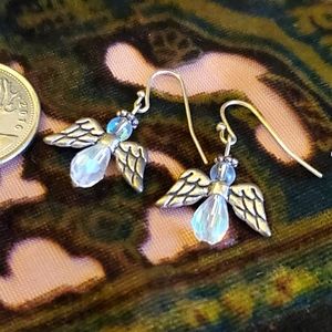 Glass and Sterling Silver Angel Earings 2 for 25$